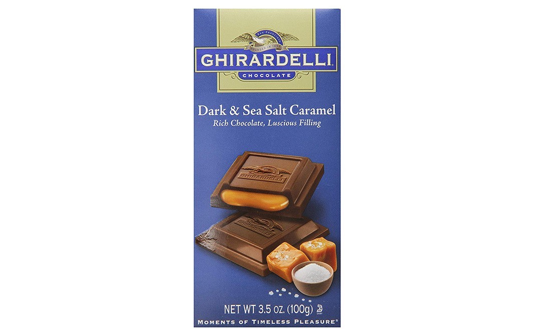 Ghirardelli Dark & Sea Salt Caramel Rich Chocolate   Box  100 grams